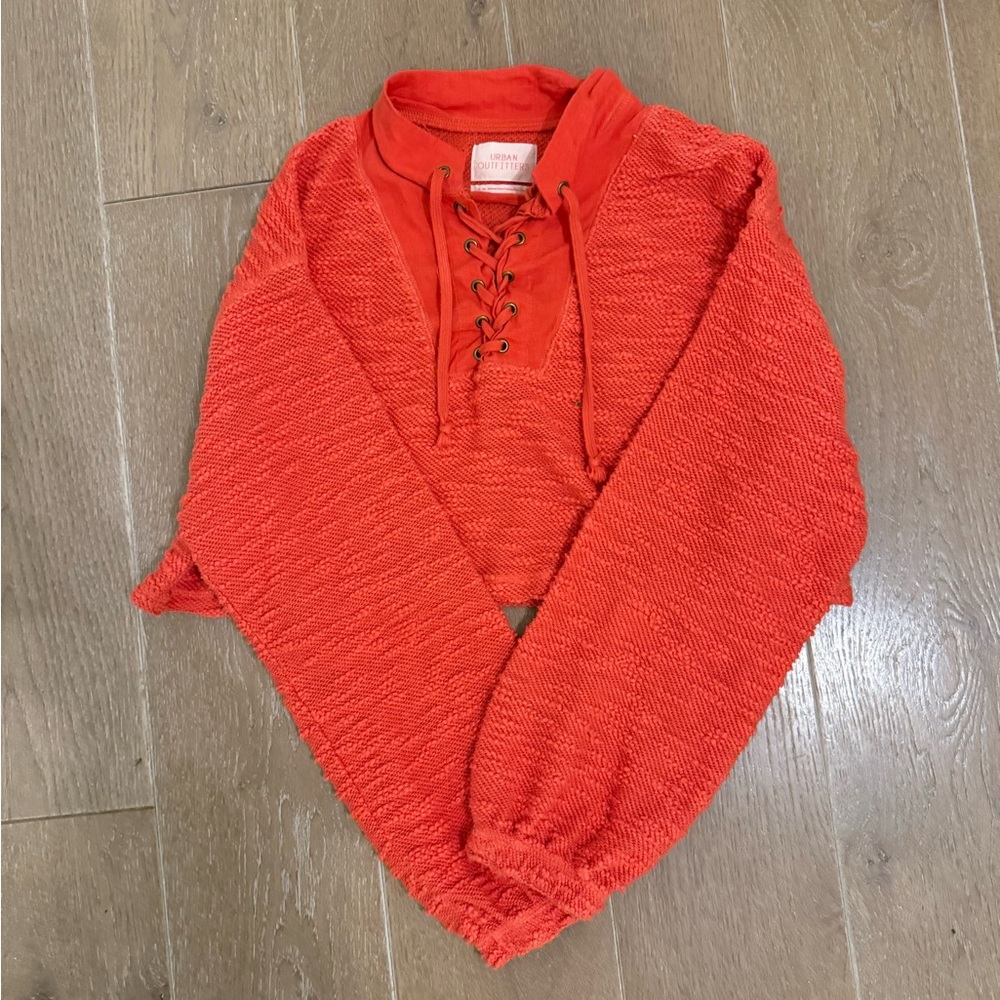 Urban Outfitters Cropped Laced Up Sweater